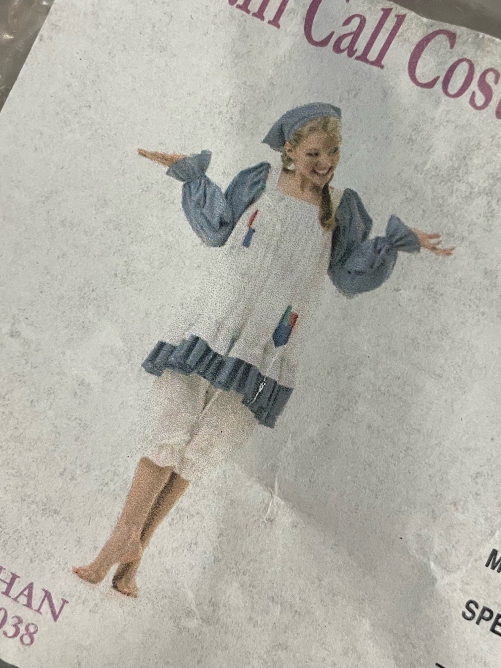 Halloween  Storybook Peasant Girl Costume in Blue and White